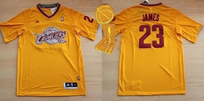 Men's Cleveland Cavaliers Active Player Custom Yellow Throwback Short Sleeve The Champions Patch Stitched Basketball Jersey